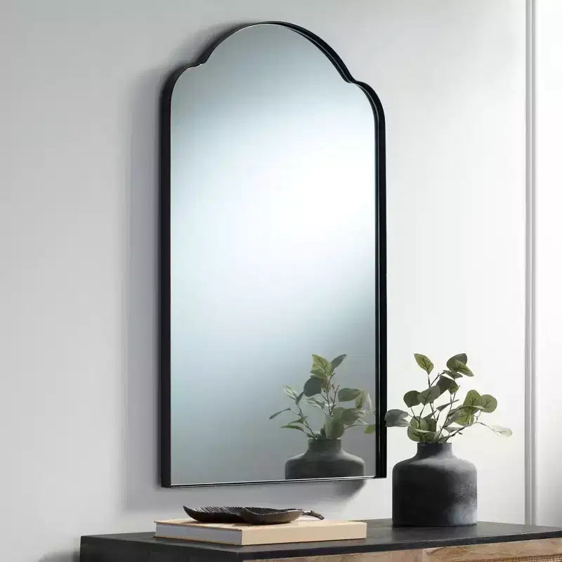 Miroir mural Uttermost Harlan bronze huilé, 22 x 36 po, à dessus arqué