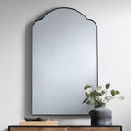 Miroir mural Uttermost Harlan bronze huilé, 22 x 36 po, à dessus arqué