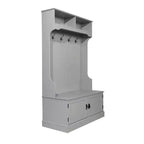 Meuble d'entrée Fraser Flash Furniture avec banc de rangement à double porte, portemanteau avec 4 crochets doubles et 2 compartiments de rangement supérieurs