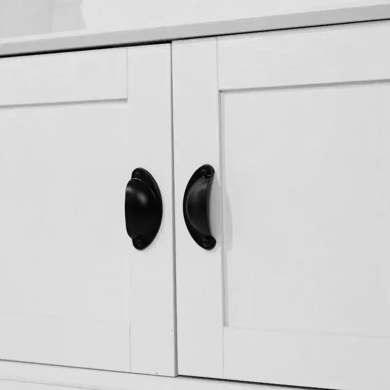 Meuble d'entrée Fraser Flash Furniture avec banc de rangement à double porte, portemanteau avec 4 crochets doubles et 2 compartiments de rangement supérieurs