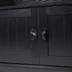 Meuble d'entrée Fraser Flash Furniture avec banc de rangement à double porte, portemanteau avec 4 crochets doubles et 2 compartiments de rangement supérieurs