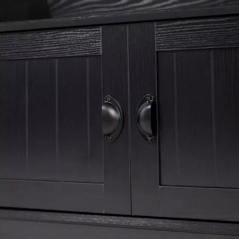 Meuble d'entrée Fraser Flash Furniture avec banc de rangement à double porte, portemanteau avec 4 crochets doubles et 2 compartiments de rangement supérieurs