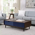 Table basse nervurée Duane avec tiroir et étagère - Manhattan Comfort