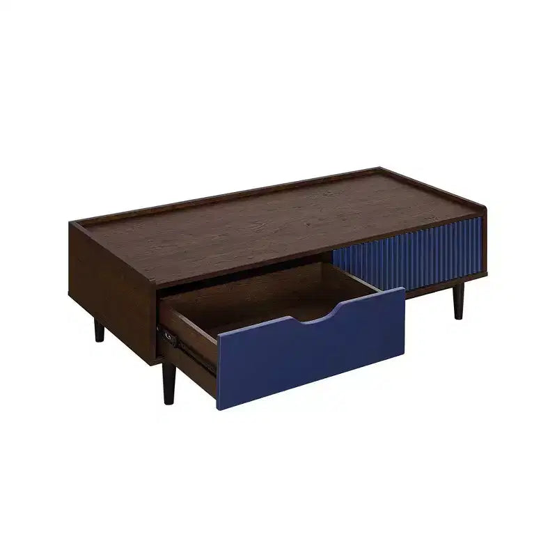 Table basse nervurée Duane avec tiroir et étagère - Manhattan Comfort