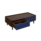 Table basse nervurée Duane avec tiroir et étagère - Manhattan Comfort