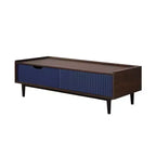 Table basse nervurée Duane avec tiroir et étagère - Manhattan Comfort