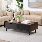 Table basse nervurée Duane avec tiroir et étagère - Manhattan Comfort