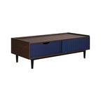 Table basse nervurée Duane avec tiroir et étagère - Manhattan Comfort
