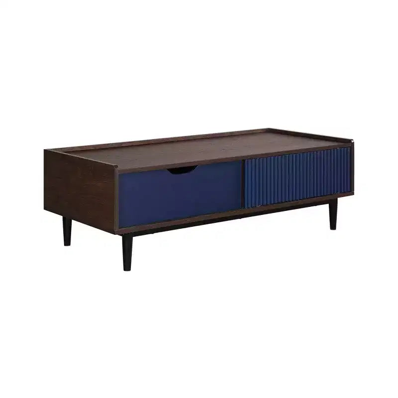 Table basse nervurée Duane avec tiroir et étagère - Manhattan Comfort