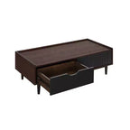 Table basse nervurée Duane avec tiroir et étagère - Manhattan Comfort