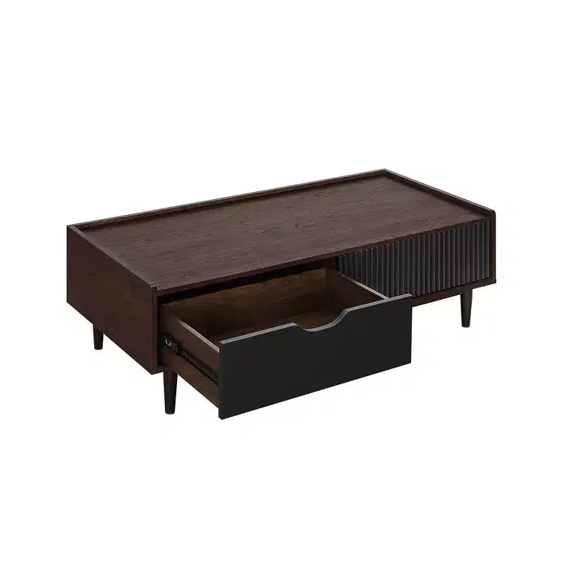 Table basse nervurée Duane avec tiroir et étagère - Manhattan Comfort