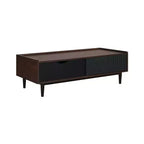 Table basse nervurée Duane avec tiroir et étagère - Manhattan Comfort