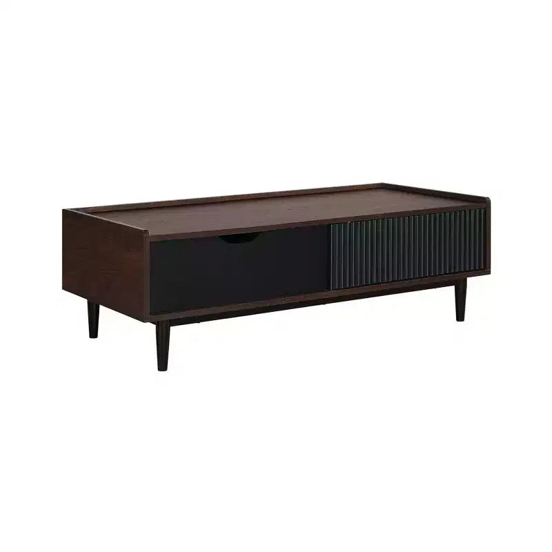 Table basse nervurée Duane avec tiroir et étagère - Manhattan Comfort