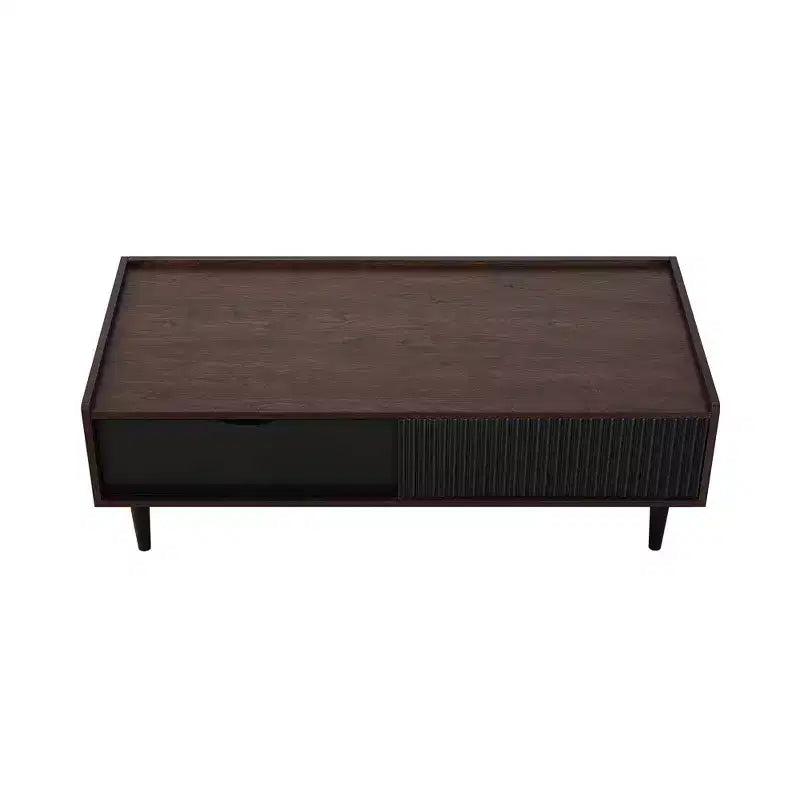 Table basse nervurée Duane avec tiroir et étagère - Manhattan Comfort