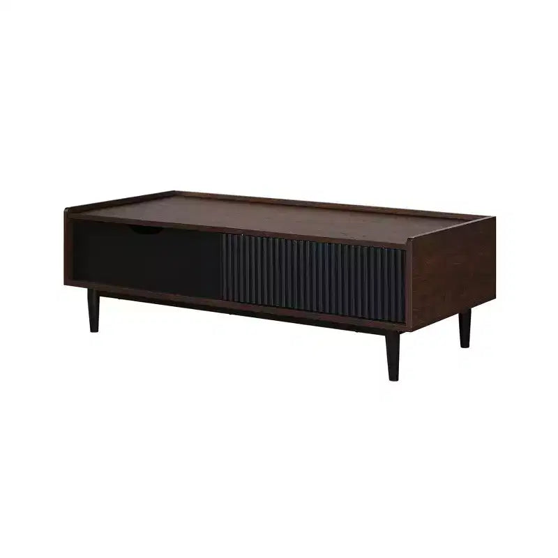 Table basse nervurée Duane avec tiroir et étagère - Manhattan Comfort