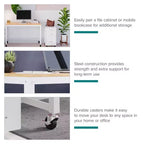 Bureau mobile en métal de 48 po de large pour bureau à domicile avec plateau en érable - Solutions d'espace