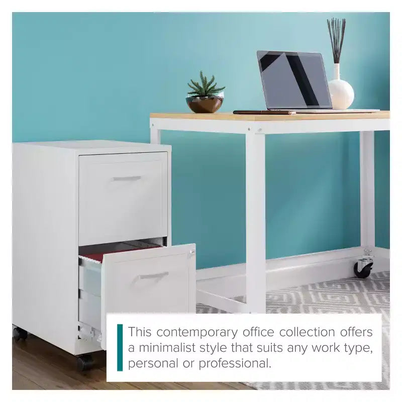Bureau mobile en métal de 48 po de large pour bureau à domicile avec plateau en érable - Solutions d'espace