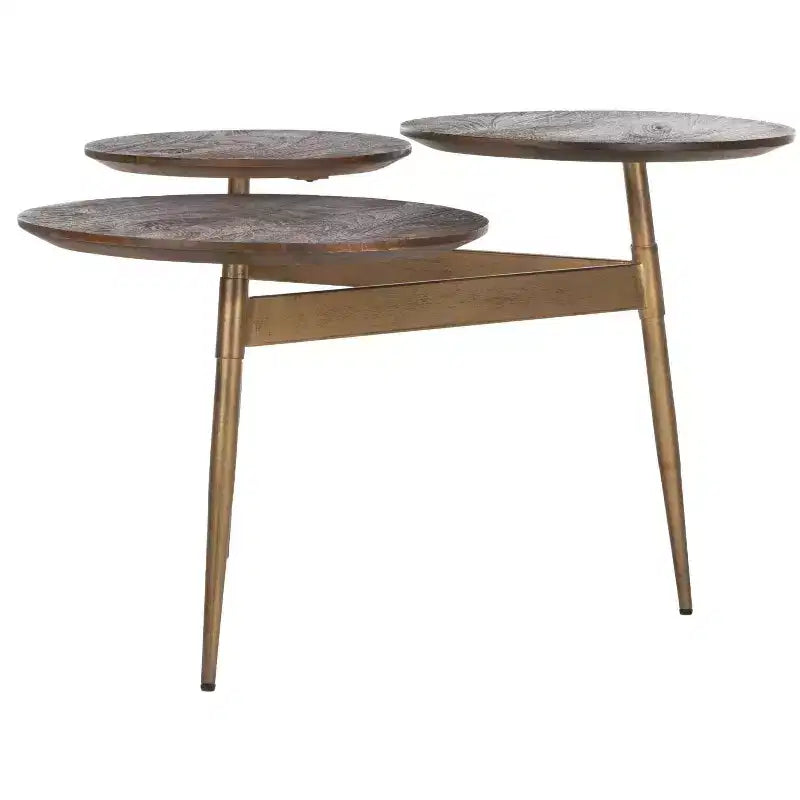 Table d'appoint Ian 3 Circle Accent - ACC3702 - Miel Rustique/Or - Safavieh
