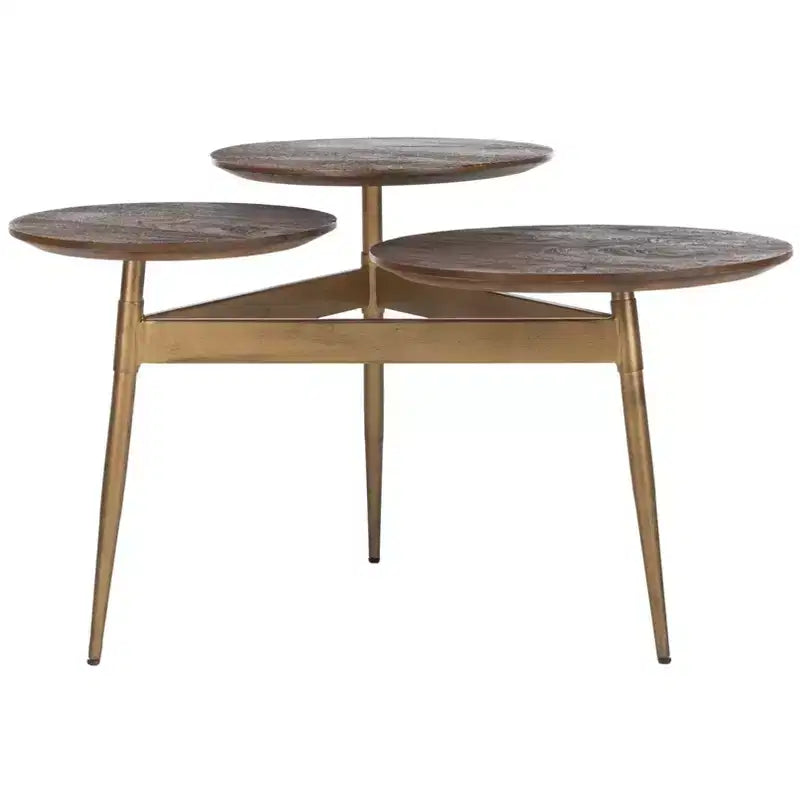 Table d'appoint Ian 3 Circle Accent - ACC3702 - Miel Rustique/Or - Safavieh