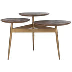 Table d'appoint Ian 3 Circle Accent - ACC3702 - Miel Rustique/Or - Safavieh