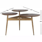 Table d'appoint Ian 3 Circle Accent - ACC3702 - Miel Rustique/Or - Safavieh