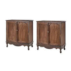 Hippe 34Tall-2 Meubles d'appoint de style ferme à 2 portes avec pieds réglables, lot de 2 | Hulala Home