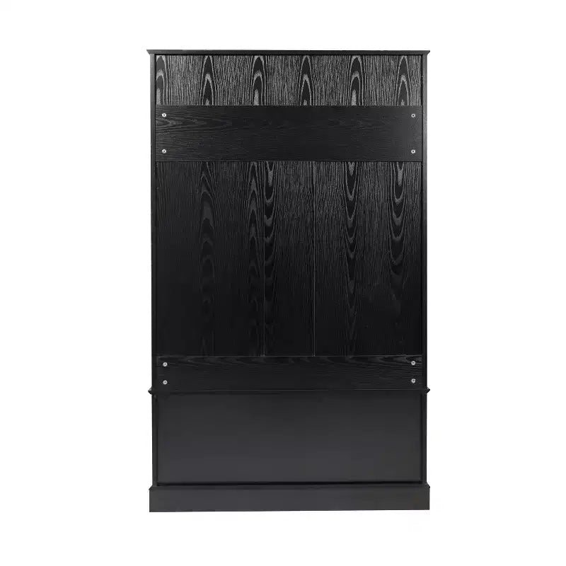 Porte-manteau d'entrée Merrick Lane avec banc, 4 doubles patères, rangement supérieur et rangement sous le banc à double porte