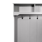 Porte-manteau d'entrée Merrick Lane avec banc, 4 doubles patères, rangement supérieur et rangement sous le banc à double porte