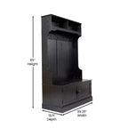 Porte-manteau d'entrée Merrick Lane avec banc, 4 doubles patères, rangement supérieur et rangement sous le banc à double porte