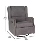 Fauteuil Inclinable Manuel Merrick Lane 3-en-1 Fauteuil à Bascule, Pivotant et Glissant avec Dossier Ailé