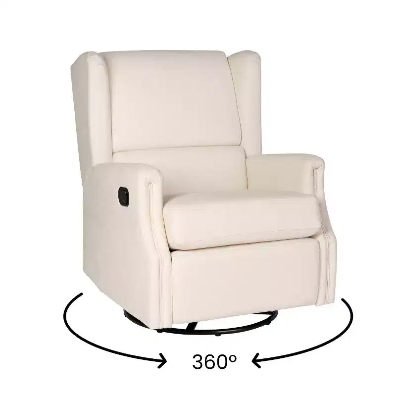 Fauteuil Inclinable Manuel Merrick Lane 3-en-1 Fauteuil à Bascule, Pivotant et Glissant avec Dossier Ailé