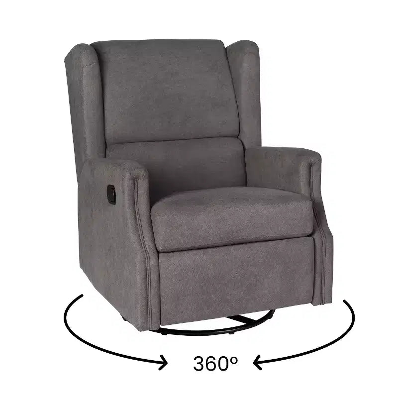 Fauteuil Inclinable Manuel Merrick Lane 3-en-1 Fauteuil à Bascule, Pivotant et Glissant avec Dossier Ailé