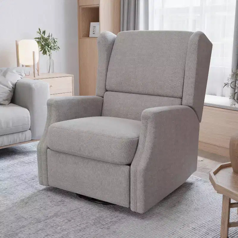 Fauteuil Inclinable Manuel Merrick Lane 3-en-1 Fauteuil à Bascule, Pivotant et Glissant avec Dossier Ailé