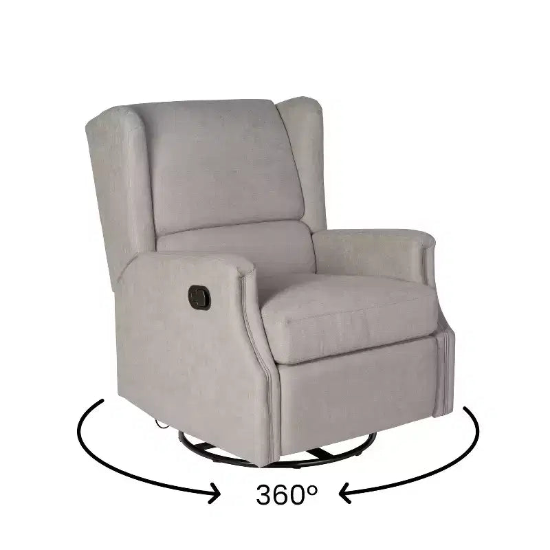 Fauteuil Inclinable Manuel Merrick Lane 3-en-1 Fauteuil à Bascule, Pivotant et Glissant avec Dossier Ailé
