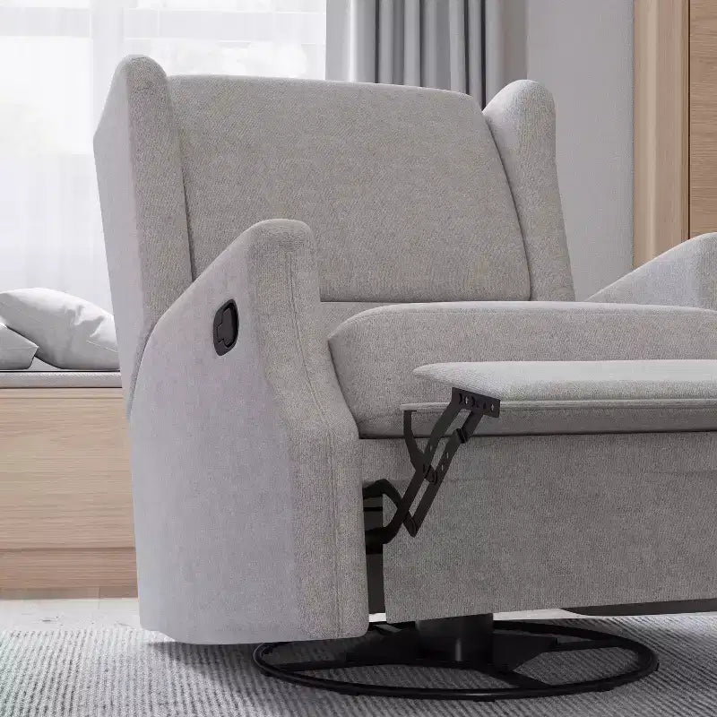 Fauteuil Inclinable Manuel Merrick Lane 3-en-1 Fauteuil à Bascule, Pivotant et Glissant avec Dossier Ailé