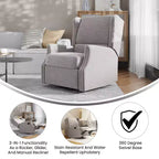 Fauteuil Inclinable Manuel Merrick Lane 3-en-1 Fauteuil à Bascule, Pivotant et Glissant avec Dossier Ailé