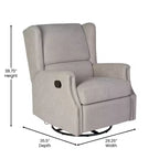 Fauteuil Inclinable Manuel Merrick Lane 3-en-1 Fauteuil à Bascule, Pivotant et Glissant avec Dossier Ailé