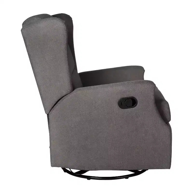 Fauteuil Inclinable Manuel Merrick Lane 3-en-1 Fauteuil à Bascule, Pivotant et Glissant avec Dossier Ailé