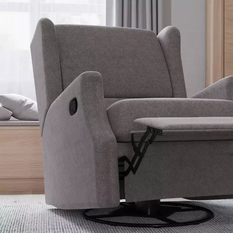 Fauteuil Inclinable Manuel Merrick Lane 3-en-1 Fauteuil à Bascule, Pivotant et Glissant avec Dossier Ailé