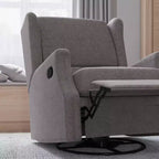 Fauteuil Inclinable Manuel Merrick Lane 3-en-1 Fauteuil à Bascule, Pivotant et Glissant avec Dossier Ailé