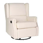 Fauteuil Inclinable Manuel Merrick Lane 3-en-1 Fauteuil à Bascule, Pivotant et Glissant avec Dossier Ailé