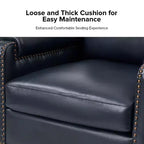 Fauteuil Hellmuth en cuir véritable avec coussin amovible et garnitures cloutées | HULALA HOME