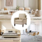 Fauteuil Hellmuth en cuir véritable avec coussin amovible et garnitures cloutées | HULALA HOME