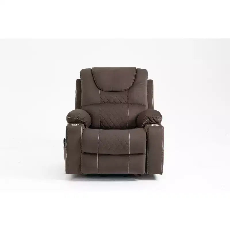Fauteuil de relaxation électrique inclinable en similicuir/velours pour personnes âgées - ModernLuxe