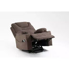 Fauteuil de relaxation électrique inclinable en similicuir/velours pour personnes âgées - ModernLuxe
