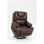 Fauteuil de relaxation électrique inclinable en similicuir/velours pour personnes âgées - ModernLuxe