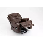 Fauteuil de relaxation électrique inclinable en similicuir/velours pour personnes âgées - ModernLuxe
