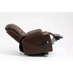Fauteuil de relaxation électrique inclinable en similicuir/velours pour personnes âgées - ModernLuxe