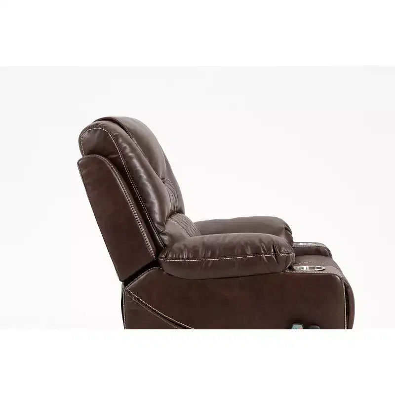 Fauteuil de relaxation électrique inclinable en similicuir/velours pour personnes âgées - ModernLuxe