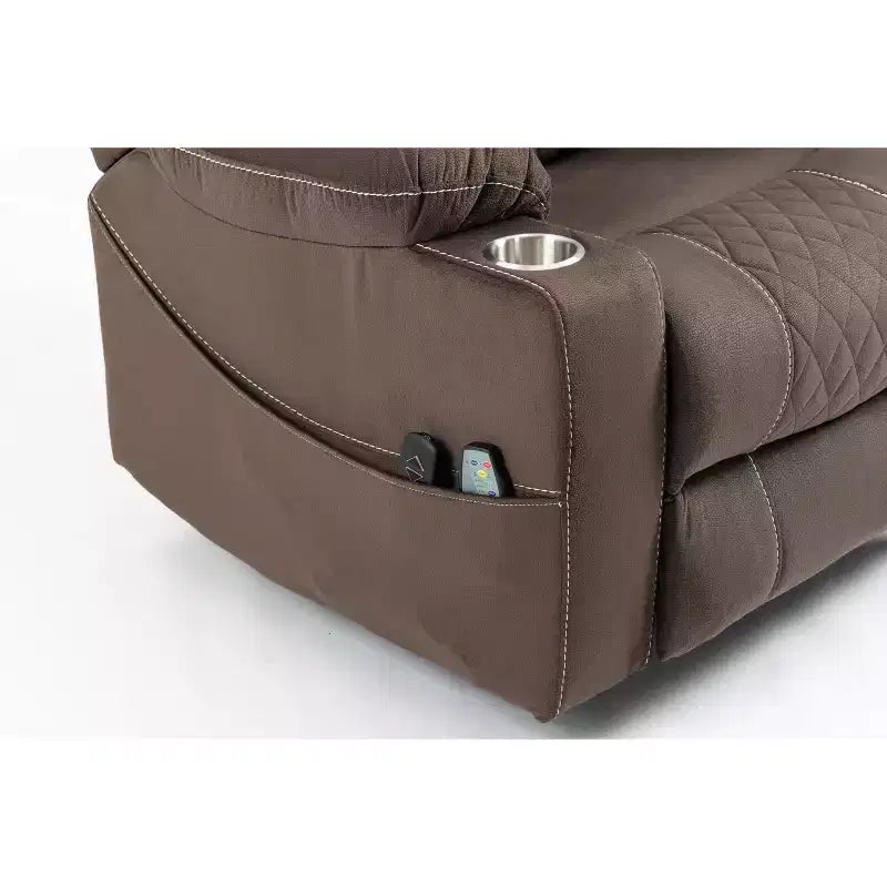 Fauteuil de relaxation électrique inclinable en similicuir/velours pour personnes âgées - ModernLuxe